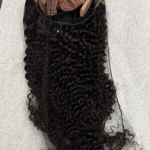 Voluminous Curly Hair Extension in Rich Black